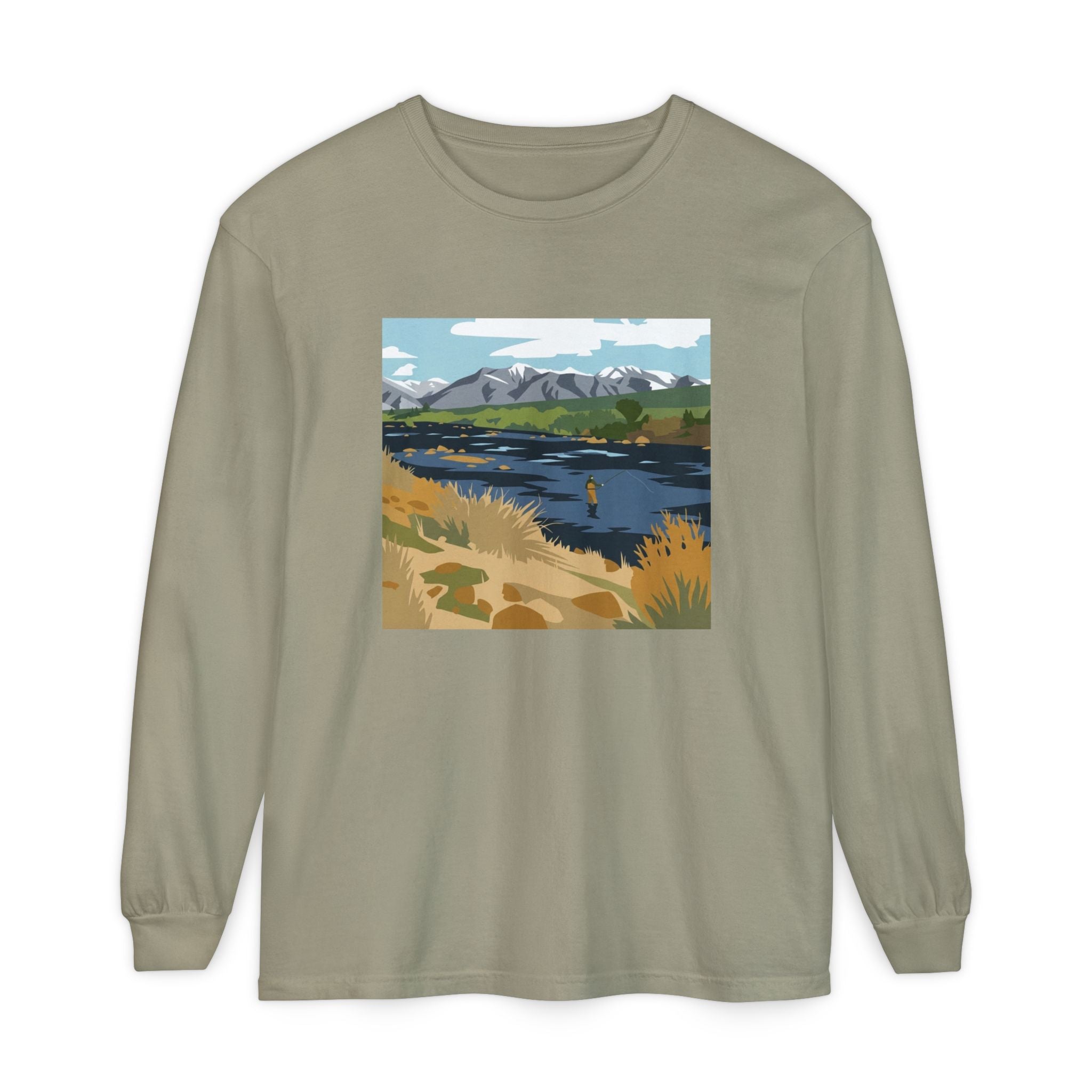 Day Dream River Scene Fly Fishing  Long Sleeve T-Shirt