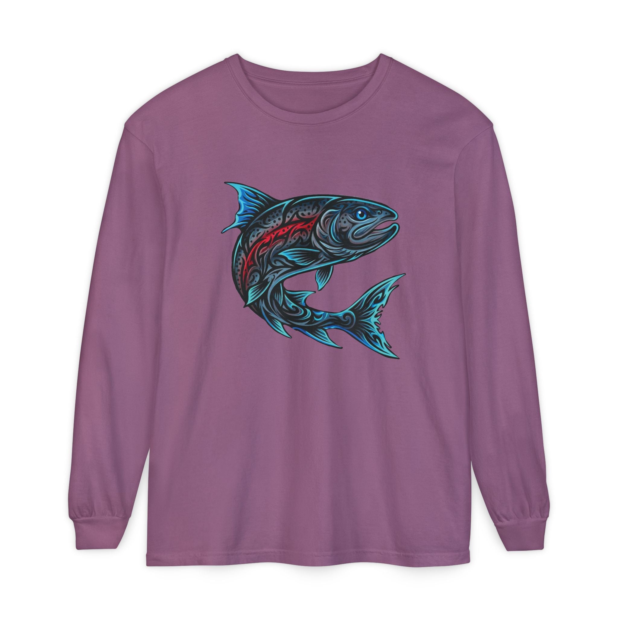 Electric Blue Trout  Long Sleeve T-Shirt
