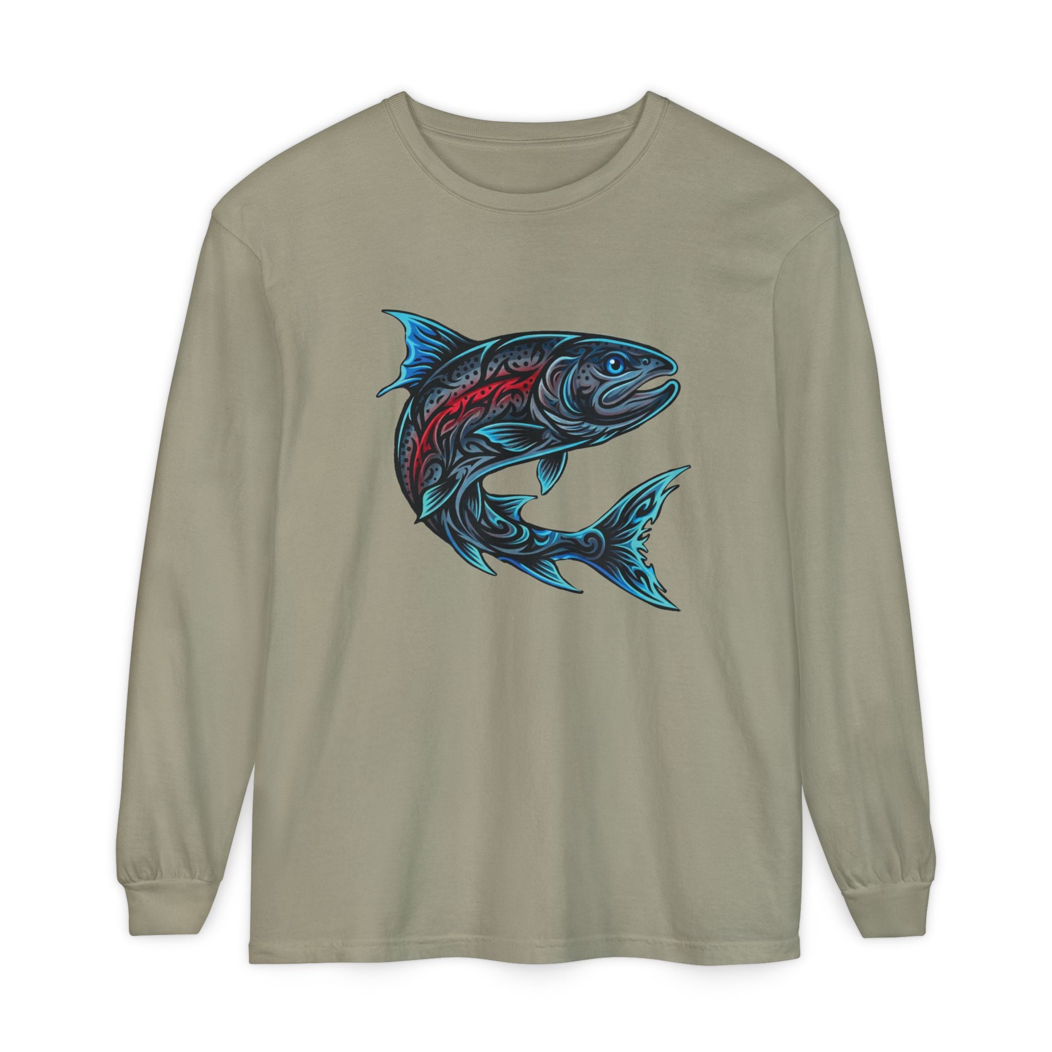 Electric Blue Trout  Long Sleeve T-Shirt