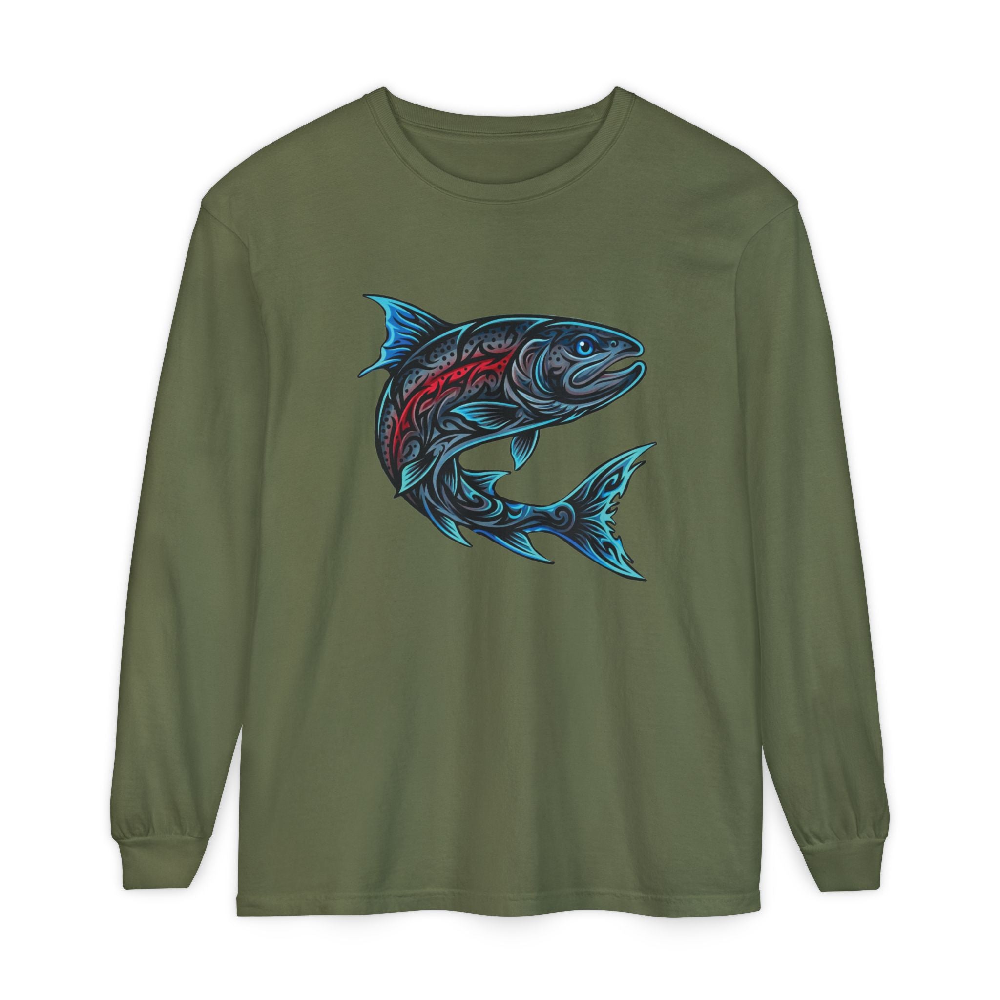 Electric Blue Trout  Long Sleeve T-Shirt