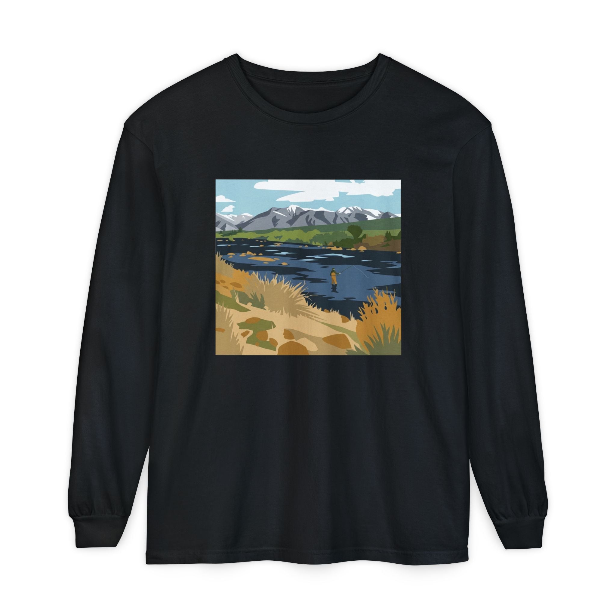Day Dream River Scene Fly Fishing  Long Sleeve T-Shirt