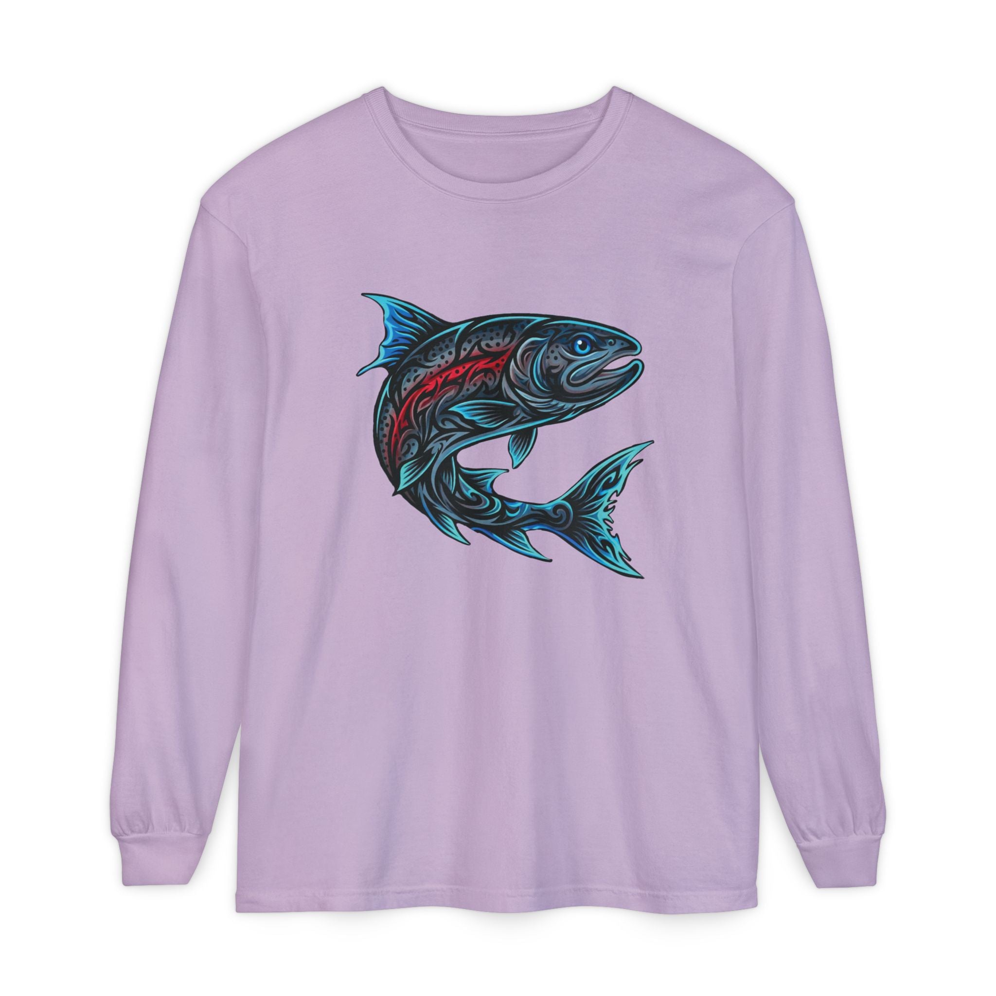 Electric Blue Trout  Long Sleeve T-Shirt