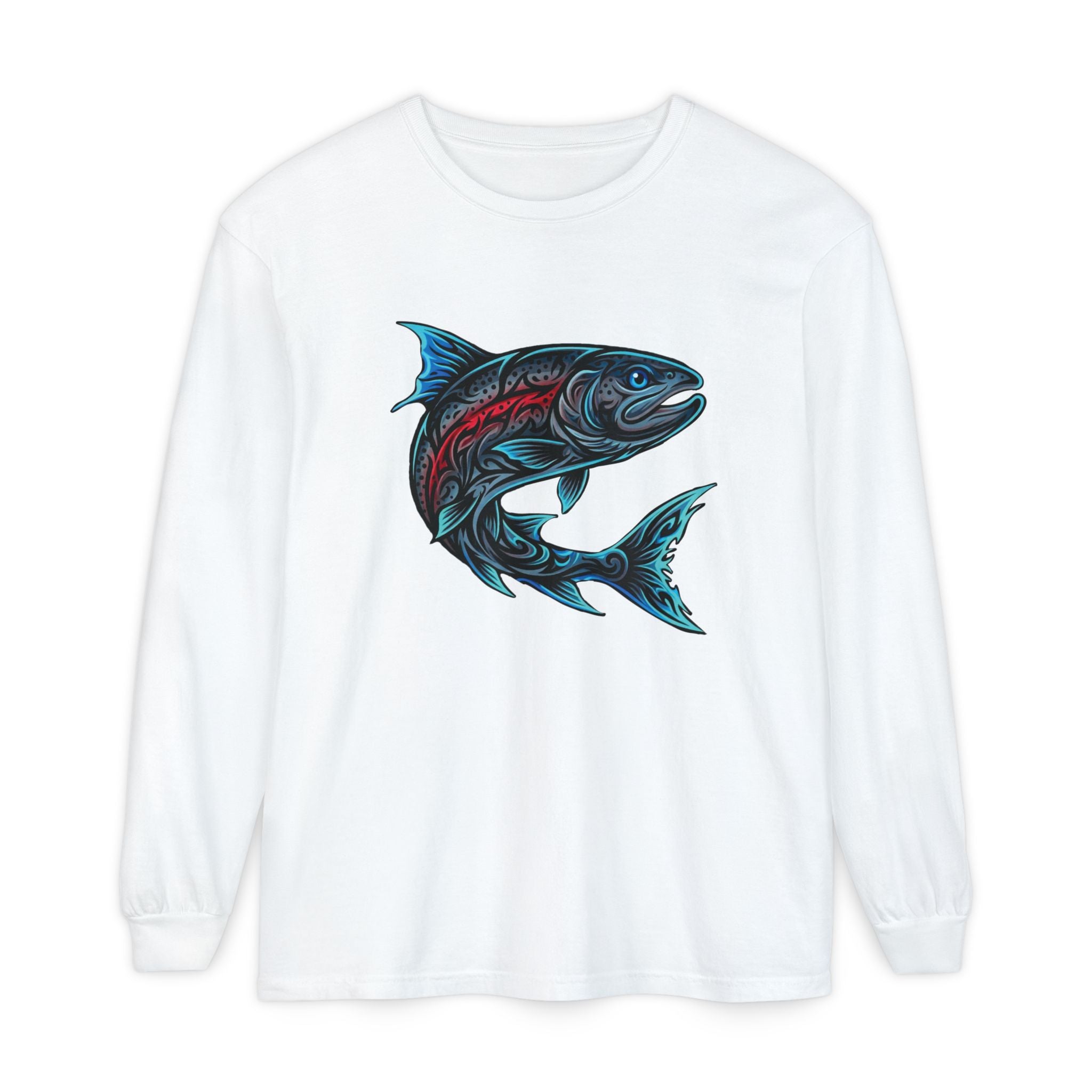 Electric Blue Trout  Long Sleeve T-Shirt