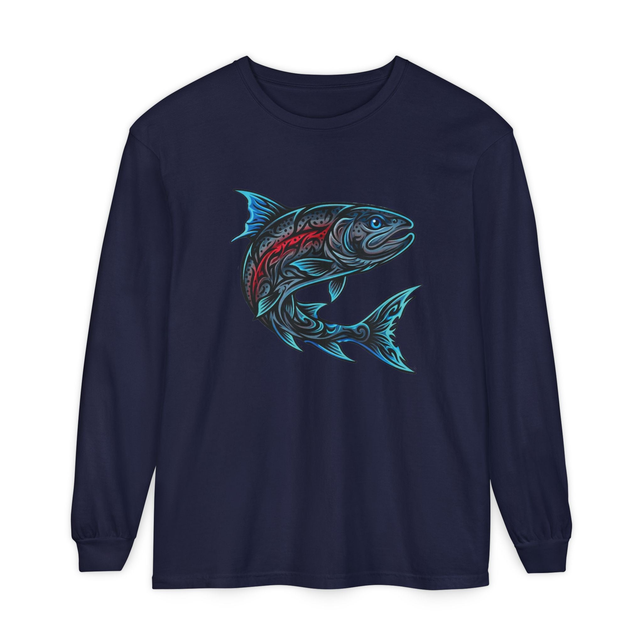 Electric Blue Trout  Long Sleeve T-Shirt